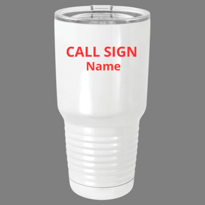 Globe -  30 oz. White Vacuum Insulated Tumbler w/Lid  Thumbnail