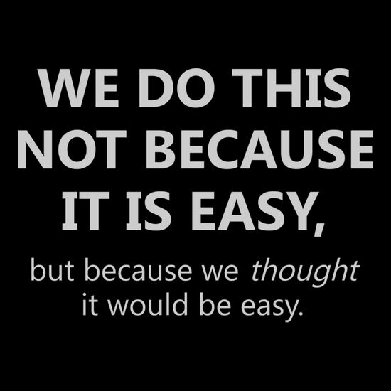 We do this not because it's easy, but because we thought it would be easy Thumbnail