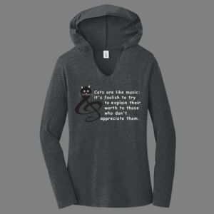 TriBlend Women's Hooded Long Sleeve Tee-music Thumbnail