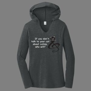 TriBlend Women's Hooded Long Sleeve Tee-music Thumbnail