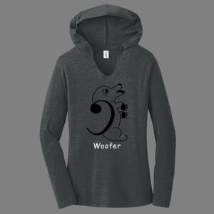 TriBlend Women's Hooded Long Sleeve Tee-music Thumbnail