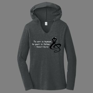 TriBlend Women's Hooded Long Sleeve Tee-music Thumbnail