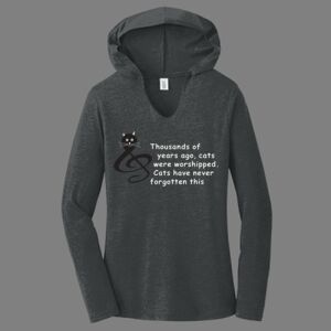 TriBlend Women's Hooded Long Sleeve Tee-music Thumbnail
