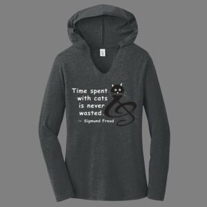 TriBlend Women's Hooded Long Sleeve Tee-music Thumbnail