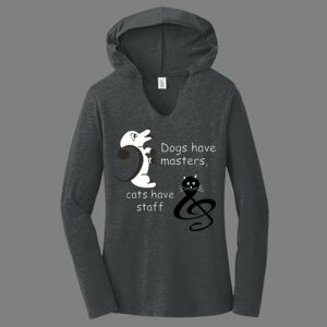 TriBlend Women's Hooded Long Sleeve Tee-music Thumbnail