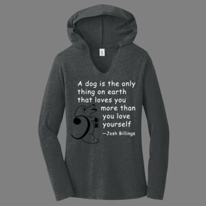 TriBlend Women's Hooded Long Sleeve Tee-music Thumbnail