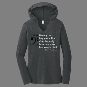 TriBlend Women's Hooded Long Sleeve Tee-music Thumbnail