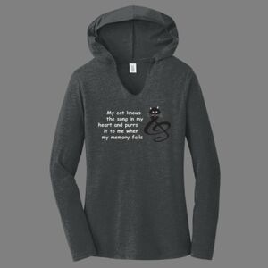 TriBlend Women's Hooded Long Sleeve Tee-music Thumbnail