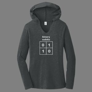 TriBlend Women's Hooded Long Sleeve Tee-music Thumbnail