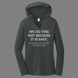 TriBlend Women's Hooded Long Sleeve Tee-music Thumbnail