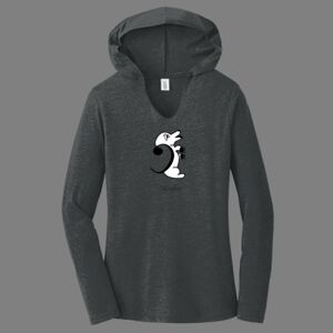 TriBlend Women's Hooded Long Sleeve Tee-music Thumbnail