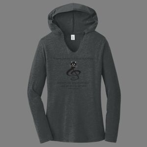 TriBlend Women's Hooded Long Sleeve Tee-music Thumbnail