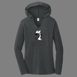 TriBlend Women's Hooded Long Sleeve Tee-music Thumbnail