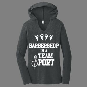TriBlend Women's Hooded Long Sleeve Tee-music Thumbnail