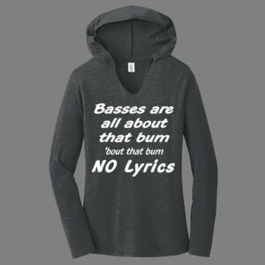 TriBlend Women's Hooded Long Sleeve Tee-music Thumbnail