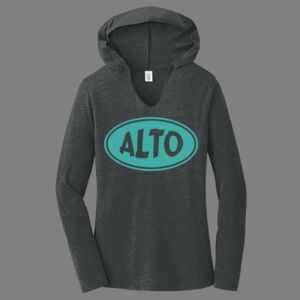 TriBlend Women's Hooded Long Sleeve Tee-music Thumbnail