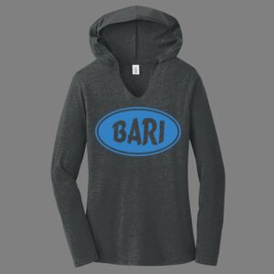 TriBlend Women's Hooded Long Sleeve Tee-music Thumbnail