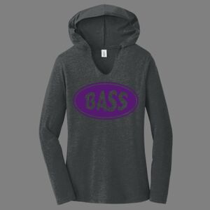 TriBlend Women's Hooded Long Sleeve Tee-music Thumbnail