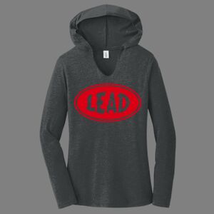 TriBlend Women's Hooded Long Sleeve Tee-music Thumbnail