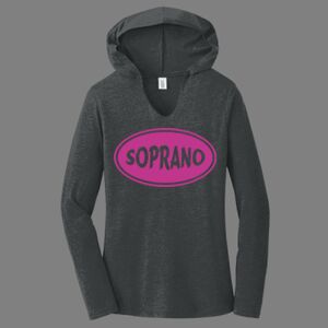 TriBlend Women's Hooded Long Sleeve Tee-music Thumbnail