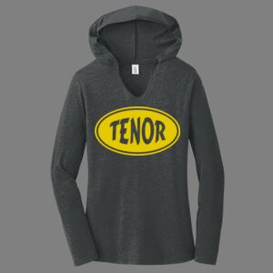 TriBlend Women's Hooded Long Sleeve Tee-music Thumbnail
