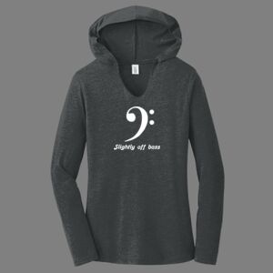 TriBlend Women's Hooded Long Sleeve Tee-music Thumbnail
