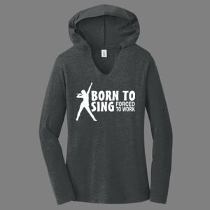 TriBlend Women's Hooded Long Sleeve Tee-music Thumbnail