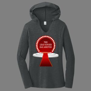 TriBlend Women's Hooded Long Sleeve Tee-music Thumbnail