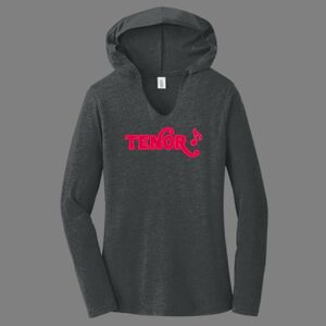TriBlend Women's Hooded Long Sleeve Tee-music Thumbnail