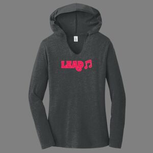 TriBlend Women's Hooded Long Sleeve Tee-music Thumbnail