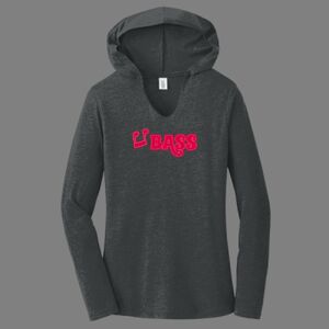 TriBlend Women's Hooded Long Sleeve Tee-music Thumbnail