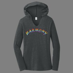 TriBlend Women's Hooded Long Sleeve Tee-music Thumbnail