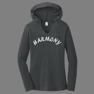 TriBlend Women's Hooded Long Sleeve Tee-music Thumbnail