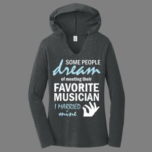 TriBlend Women's Hooded Long Sleeve Tee-music Thumbnail