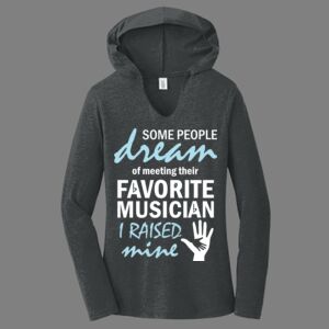 TriBlend Women's Hooded Long Sleeve Tee-music Thumbnail