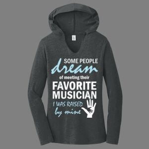 TriBlend Women's Hooded Long Sleeve Tee-music Thumbnail