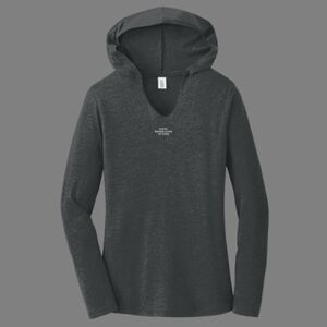 TriBlend Women's Hooded Long Sleeve Tee-music Thumbnail