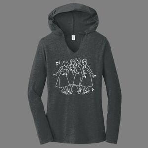 TriBlend Women's Hooded Long Sleeve Tee-music Thumbnail