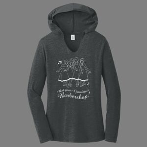 TriBlend Women's Hooded Long Sleeve Tee-music Thumbnail