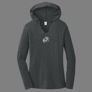 TriBlend Women's Hooded Long Sleeve Tee-music Thumbnail