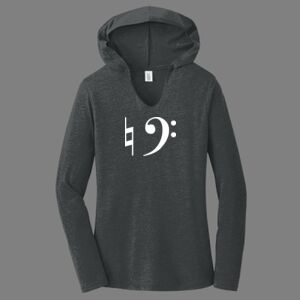 TriBlend Women's Hooded Long Sleeve Tee-music Thumbnail