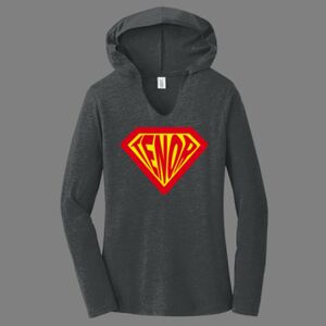 TriBlend Women's Hooded Long Sleeve Tee-music Thumbnail