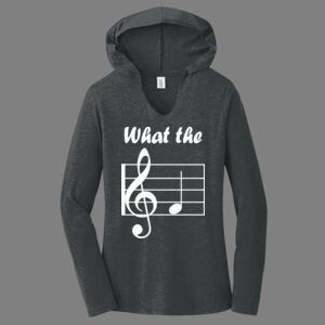 TriBlend Women's Hooded Long Sleeve Tee-music Thumbnail