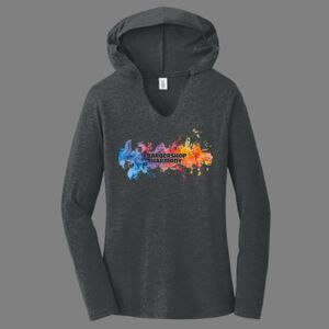 TriBlend Women's Hooded Long Sleeve Tee-music Thumbnail