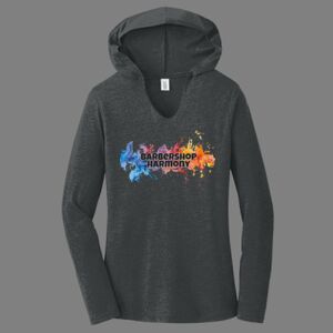 TriBlend Women's Hooded Long Sleeve Tee-music Thumbnail