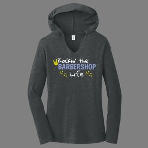 TriBlend Women's Hooded Long Sleeve Tee-music Thumbnail