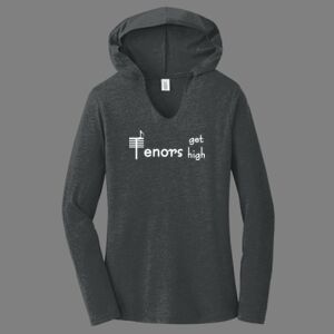 TriBlend Women's Hooded Long Sleeve Tee-music Thumbnail