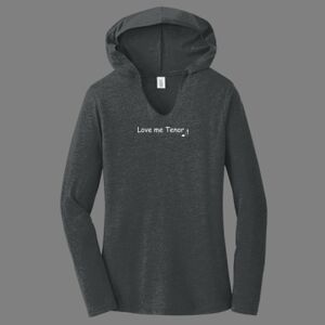 TriBlend Women's Hooded Long Sleeve Tee-music Thumbnail