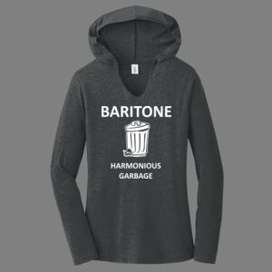 TriBlend Women's Hooded Long Sleeve Tee-music Thumbnail
