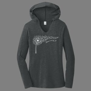 TriBlend Women's Hooded Long Sleeve Tee-music Thumbnail